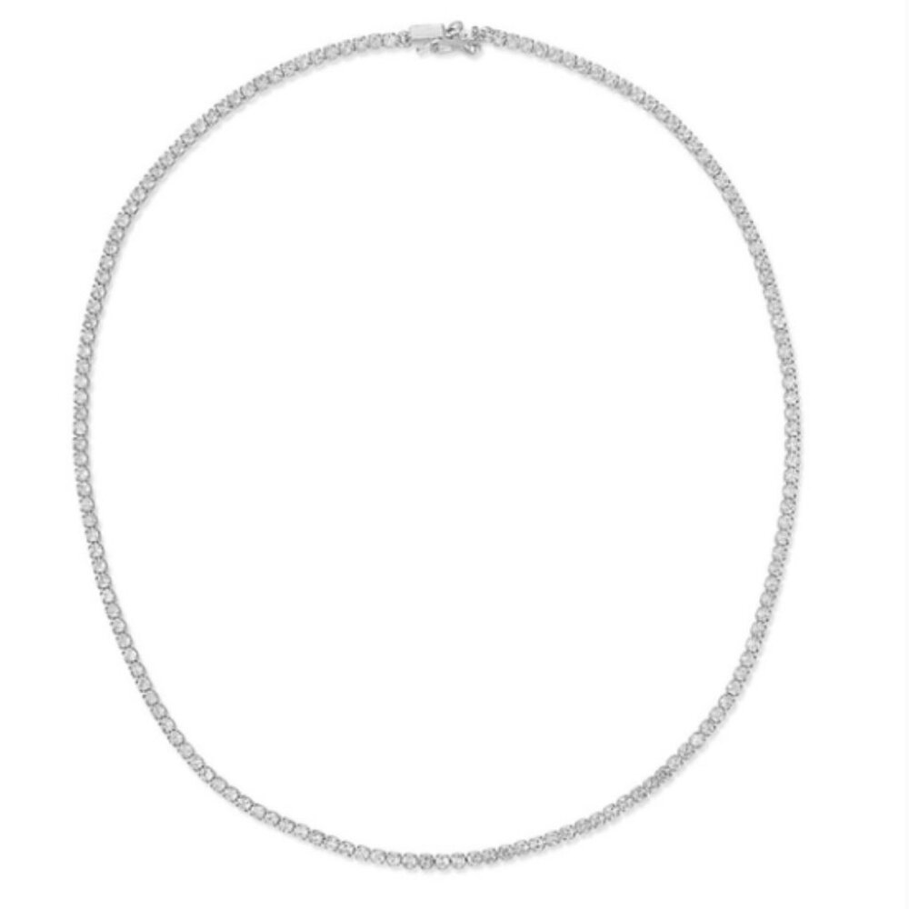 NWT Luv AJ The Prong-set Tennis Necklace - Silver